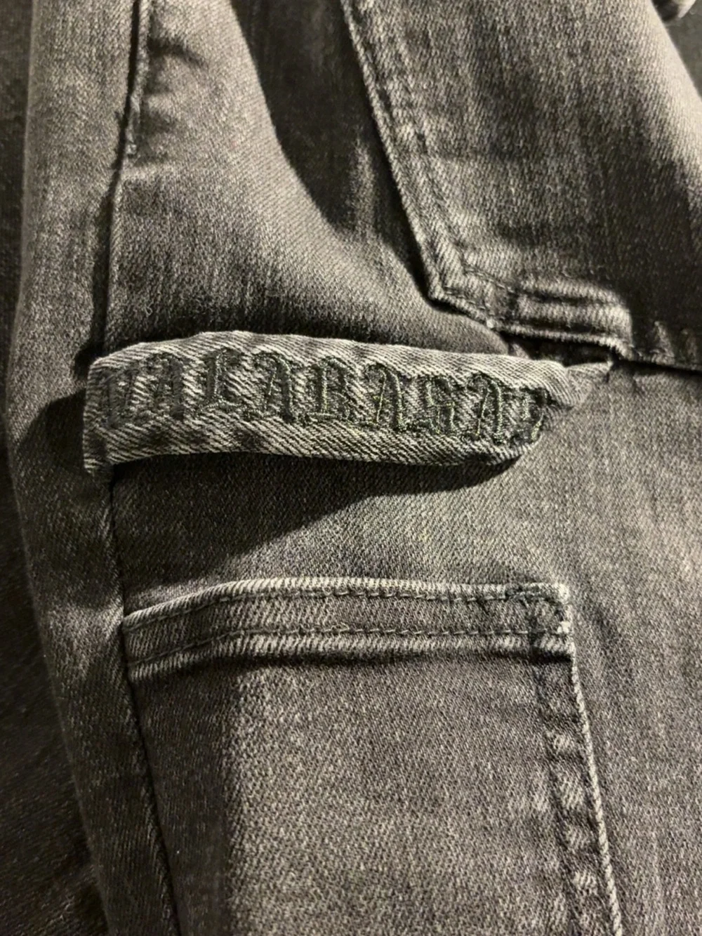 Valabasas Men's Charcoal Grey Stacked Carpenter Jeans - Size 36